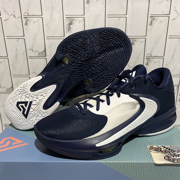 New Nike Zoom Freak 4 TB Promo Basketball Shoes Giannis Jordan Kobe Navy Blue - Picture 4 of 15